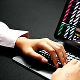 person using black laptop computer